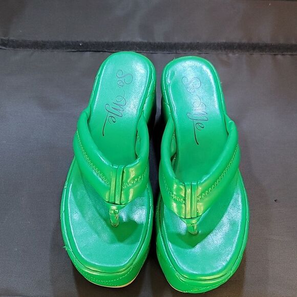 SO ME CHUNKY PLATFORM TOE POST SANDALS - Picture 3 of 14